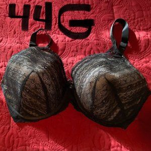 Adore Me underwire black/lace bra 44g  Retail $50